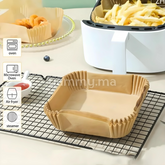 Papier Cuisson Sulfurisé Carré pour Friteuse à Air Fryer 50 Pc